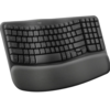 מקלדת ארגונומית אלחוטית Logitech WAVE KEYS-בצבע שחור