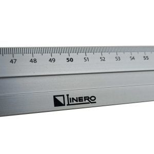 סרגל אלומיניום לחיתוך LINERO עם מעצור גומי (מגוון גדלים לבחירה)