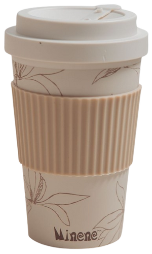 כוס לשתייה חמה PLA 100% מחומרים טבעיים עם מגן סיליקון