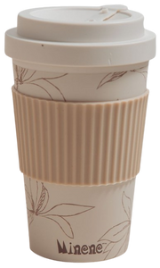 כוס לשתייה חמה PLA 100% מחומרים טבעיים עם מגן סיליקון