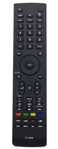 שלט רחוק מקורי לטלוויזיות טושיבה TOSHIBA דגם CT-8068