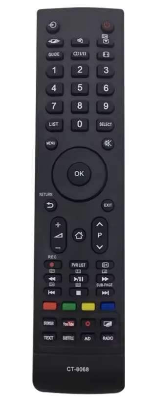 שלט רחוק מקורי לטלוויזיות טושיבה TOSHIBA דגם CT-8068