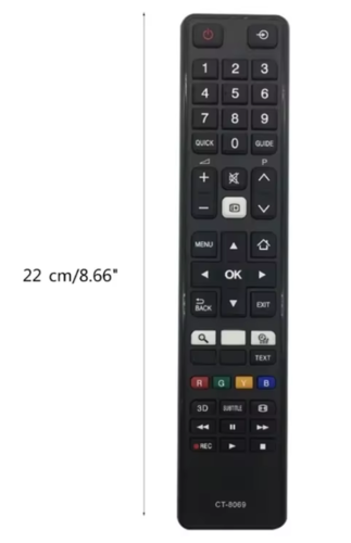 שלט תואם לטלוויזיה טושיבה חכמה TOSHIBA SMART TV דגם : CT-8069