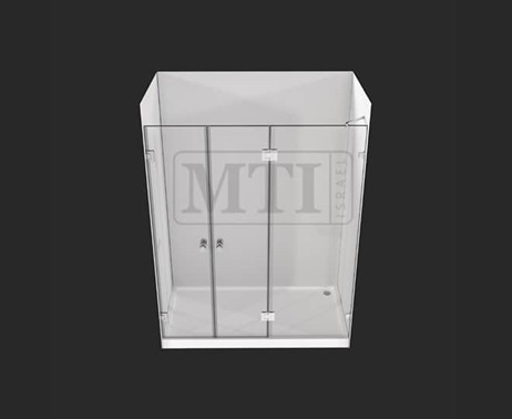 MTI-725 – דגם נועם – מקלחון חזיתי – קבוע ושתי דלתות = גוון וסוג זכוכית יש לציין בהערות