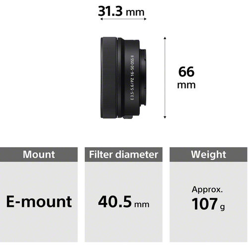 עדשה Sony E PZ 16-50mm f/3.5-5.6 OSS II (Black)