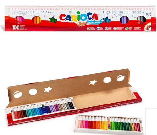 מטר של טושים צבעוניים (100 יחידות) CARIOCA JOY (איטליה)