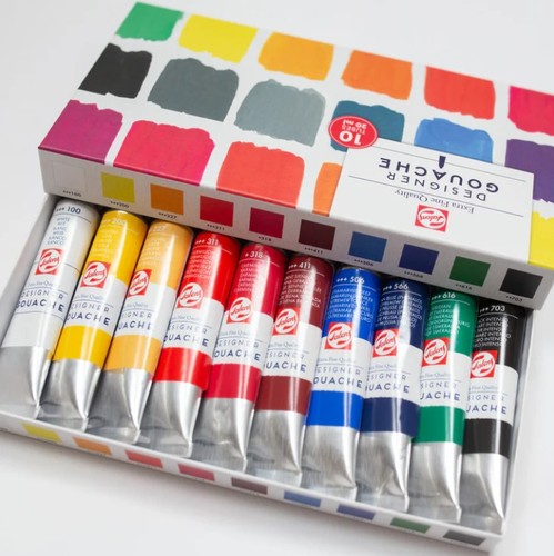 סט 10 צבעי גואש DESIGNER GOUACHE