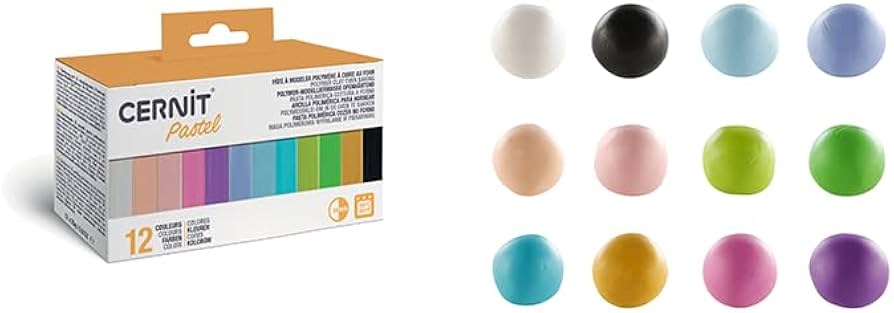 סט חימר פולימרי CERNIT,  ב-12 גוונים, דגם PASTEL