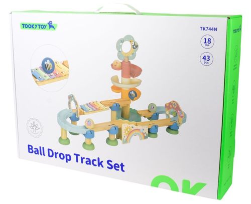 מסלול כדורים מעץ במדרון 43 חלקים - חברים מהיער