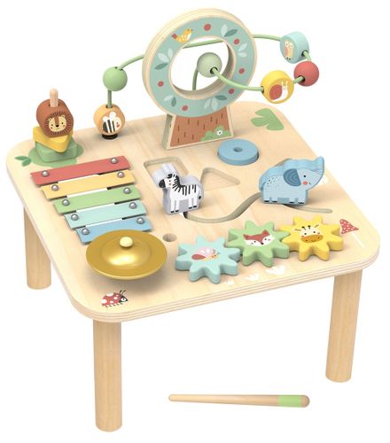 שולחן פעילות ללמידה התפתחותית מעץ 7 פעילויות חברי היער שלי