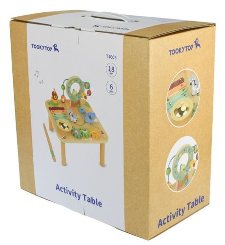 שולחן פעילות ללמידה התפתחותית מעץ 7 פעילויות חברי היער שלי