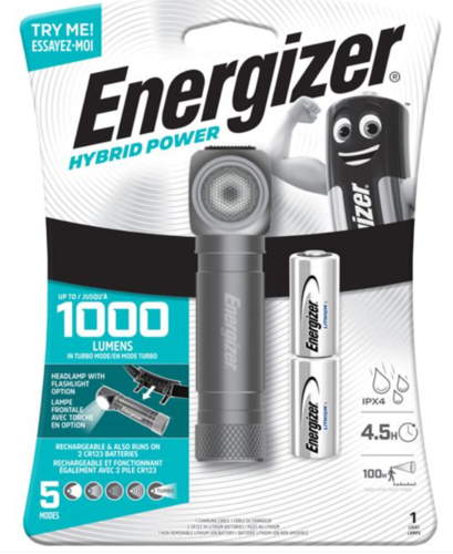 פנס הייברידי ראש/יד 1000 לומן - Energizer
