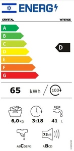 מכונת כביסה Crystal WT6700 ‏6 ‏ק"ג קריסטל