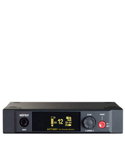 מקלט כפול למיקרופונים אלחוטיים מסדרת 5.8GHz בעל אנטנה פנימית מובנת 