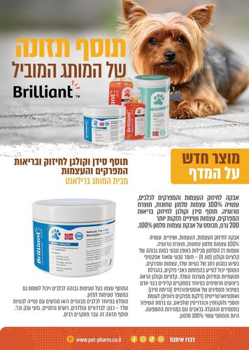 תוסף סידן וקולגן לחיזוק ובריאות המפרקים והעצמות בריליאנט - 200 גרם
