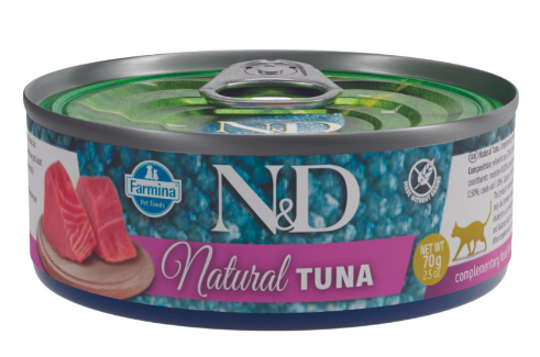N&D Tuna - מעדן טונה לחתולים 70 גרם מבצע 10% הנחה בקניית 10 יח