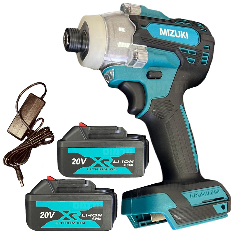 מברגת אימפקט 20V עם 2 סוללות 4AH ומטען MIZUKI מיזוקי