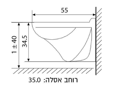 אסלה תלויה יקינטון ללא מושב מק