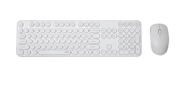 סט מקלדת ועכבר אלחוטיים Rapoo X260SW E.H בצבע לבן
