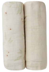 זוג מיני חיתולי במבוק מעוצבים - חבצלות