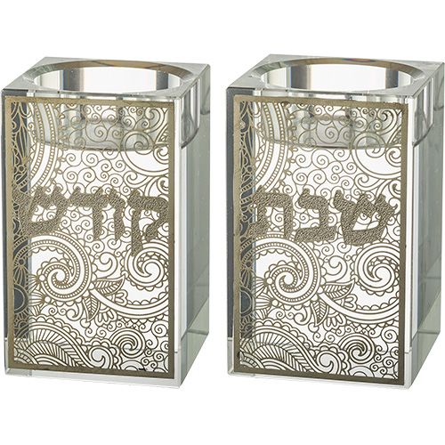זוג פמוטי קריסטל מרובע פלקטה
