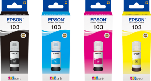 סט 4 בקבוקי דיו מקוריים EPSON 103 אפסון
