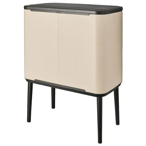 פח ברבנטיה למטבח 36 ליטר - Brabantia BO בז' מתוך קולקציית פחי אשפה למטבח (מבט מהצד) - פתרון פונקציונלי ואסתטי לארגון הבית