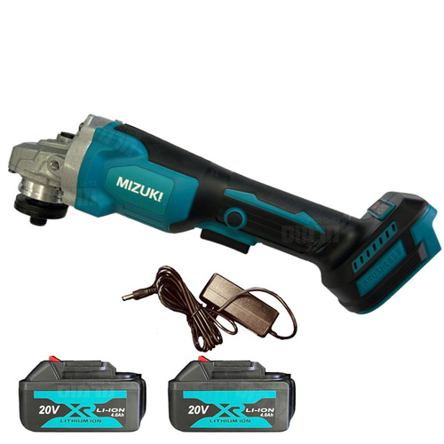משחזת זווית ברשלס 125mm 20V 660W דגם 9100-3MT עם 2 סוללות 4AH ומטען MIZUKI מיזוקי