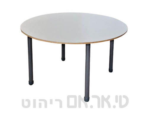 שולחן עגול רגל שחורה
