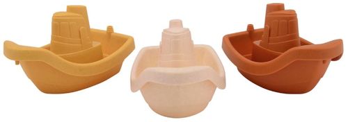 צעצוע אמבט - סט 3 סירות מביו-פלסטיק ממוחזר (מגוון צבעים)