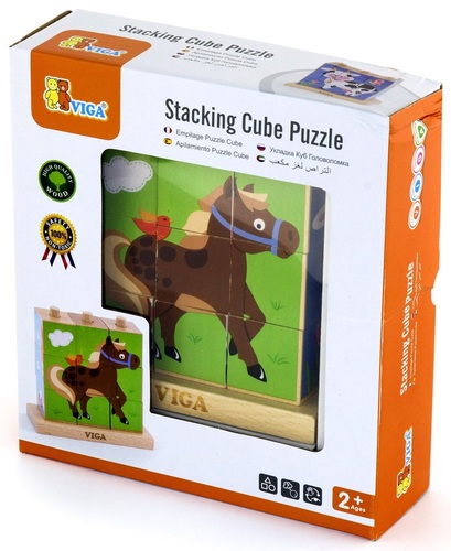 פאזל עץ קוביות 4 תמונות חיות החווה