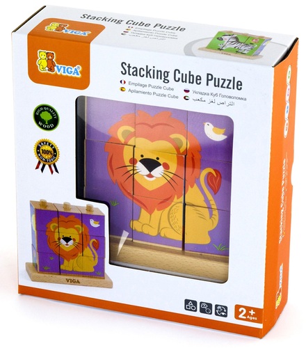 פאזל עץ קוביות 4 תמונות חיות הג'ונגל