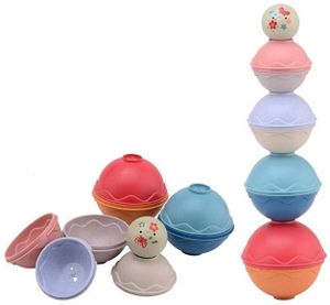 משחק מגדל כדורים 9 חלקים מביו-פלסטיק ממוחזר