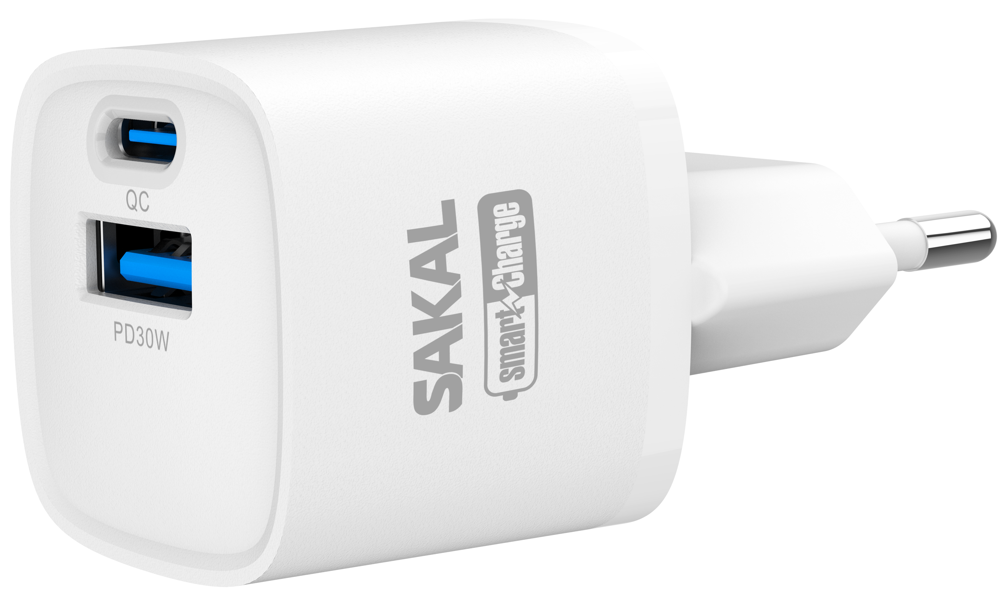 מטען חשמל מהיר 30W עם 2 יציאות USB+TYPE-C