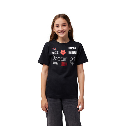 חולצת ילדים פוקס שחור - FOX YTH FOX RS DREAM SS TEE V25