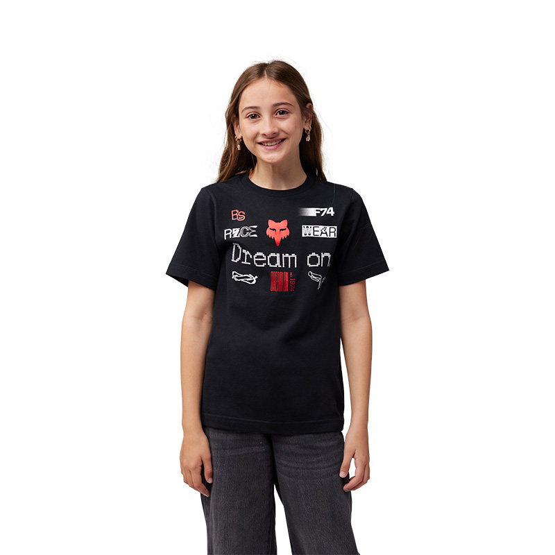 חולצת ילדים פוקס שחור - FOX YTH FOX RS DREAM SS TEE V25