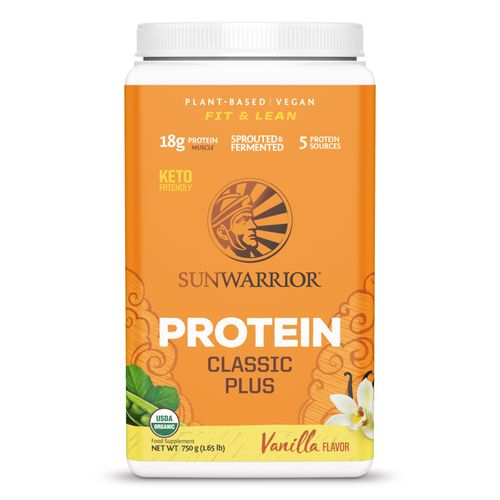 SUNWARRIOR - Vegan Protein Powder | אבקת חלבון טבעוני פלוס וניל סאן ווריור | 750 גרם סאן ווריור | SUNWARRIOR