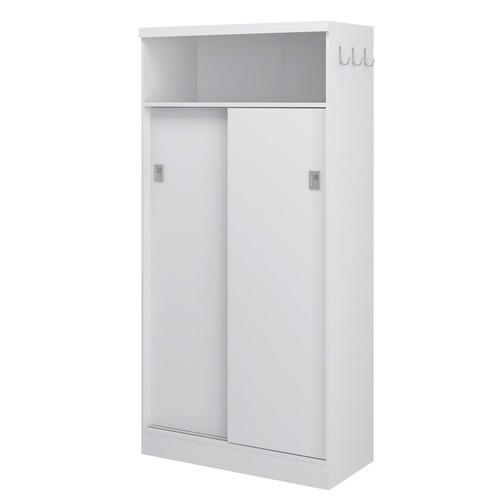 ארון שירות 5 מדפים עם דלתות הזזה דגם סליק SLEEK לבן