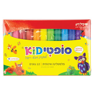 פלסטלינה סופטיקיד 12 גוונים משקל כולל 250 גרם
