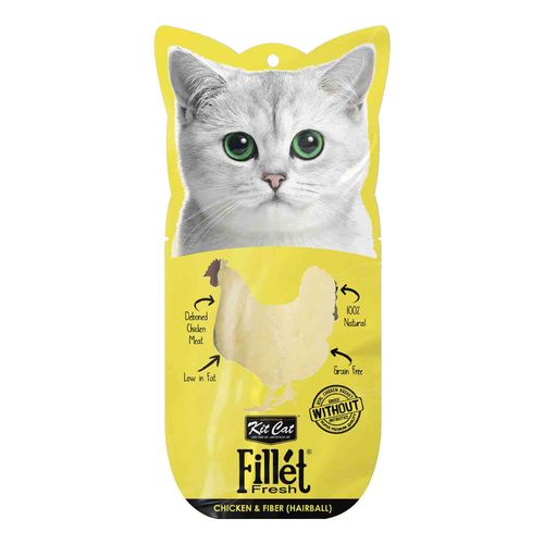 קיט קט Kit Cat לחתול חטיף פילה עוף עשיר בסיבים היירבול 30 גרם