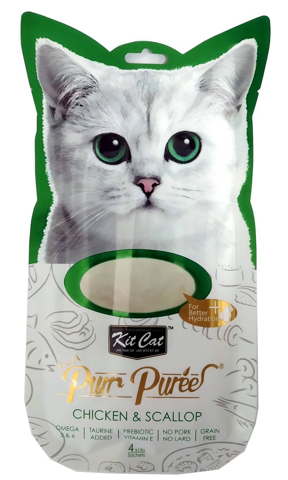 קיט קט Kit Cat לחתול שלוקים עוף וצדפות 60 גרם
