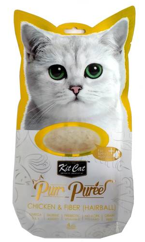 קיט קט Kit Cat לחתול שלוקים עוף מועשר בסיבים (היירבול) 60 גרם