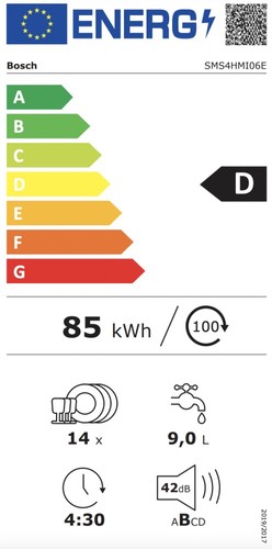 מדיח כלים Bosch בוש צבע נירוסטה דגם Series 4 SMS4HMI06E