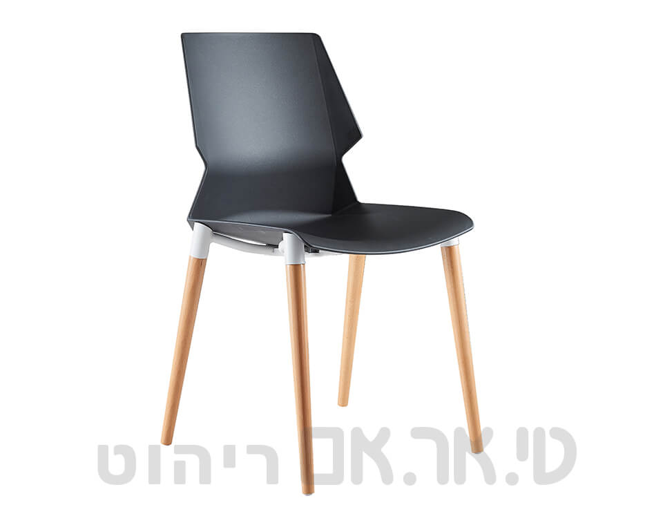 כסא דגם גביש עם רגלי עץ