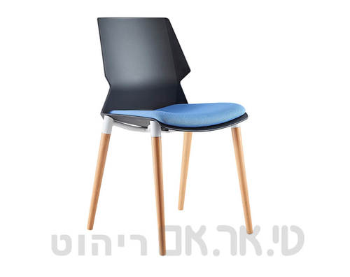 כסא דגם גביש עם רגלי עץ וכרית למושב