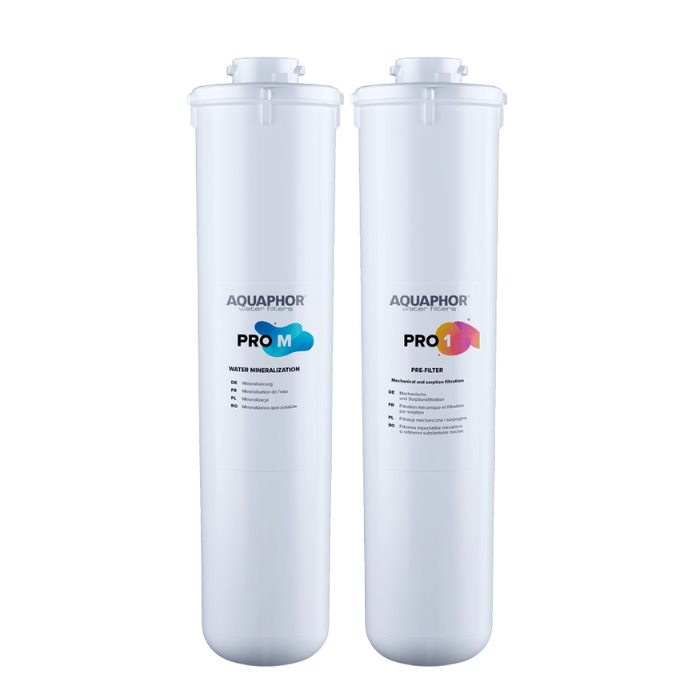 זוג סננים Pro M + Pro 1 להחלפה למערכת אוסמוזה הפוכה Aquaphor