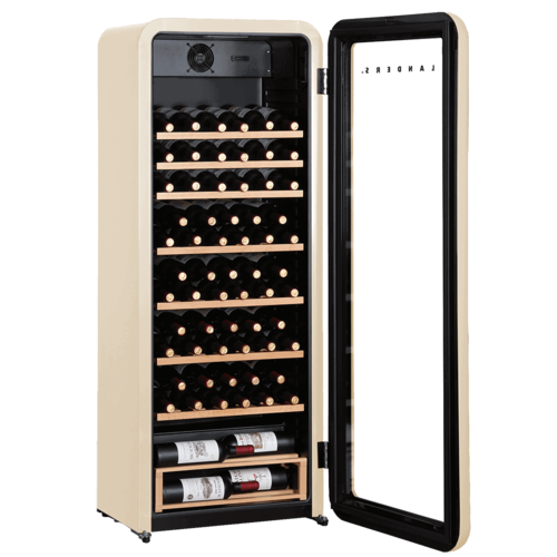 מקרר יין 76 בקבוקים עם מדפי עץ דגם SC208RS