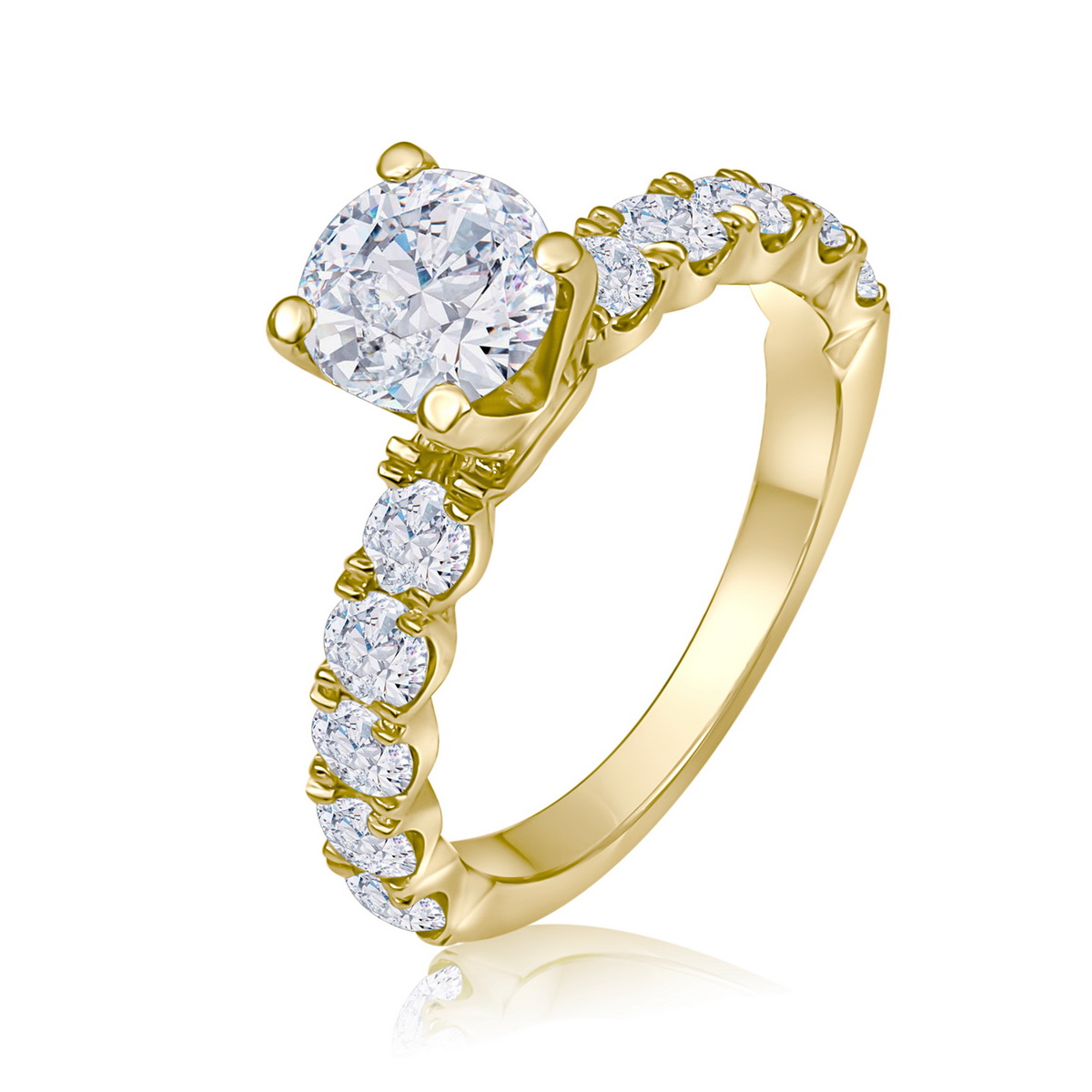 טבעת אירוסין יהלומים 2.48ct זהב 14K