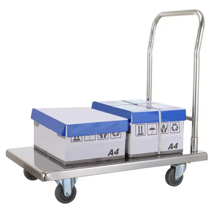 עגלת משא נירוסטה עם ידית נשיאה 900/550/870 מ"מ נסליין