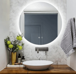 מראה עגולה ללא מסגרת עם תאורת לד ומפיג אדים - 60 ס"מ  NEW STAR